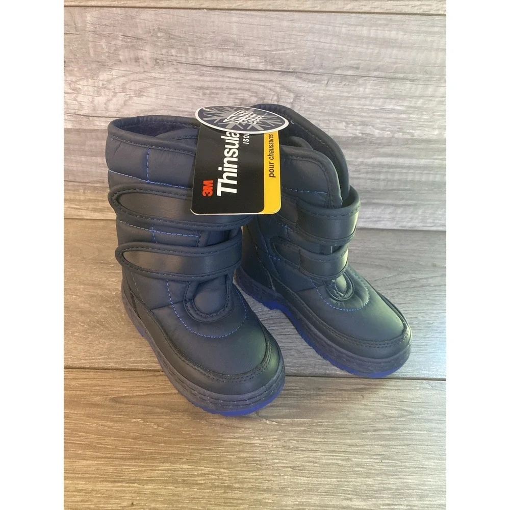 Falls Creek‎ Infant Sz 7 Snow Boots Dk Blue Thinsulate NWT